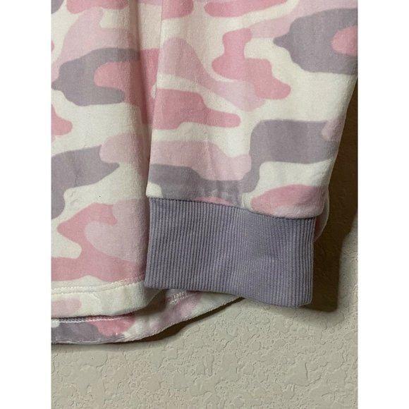 New Kensie pink camo fuzzy sweatshirt pajama top Sz XL - Picture 2 of 8